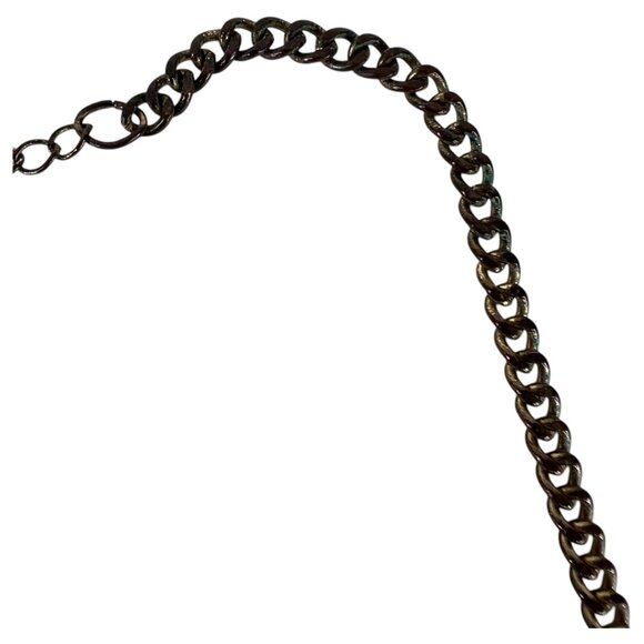 Sunburst Statement Necklace With Faceted Yellow Gem Accents Gold Tone Adj Chain - Picture 7 of 8